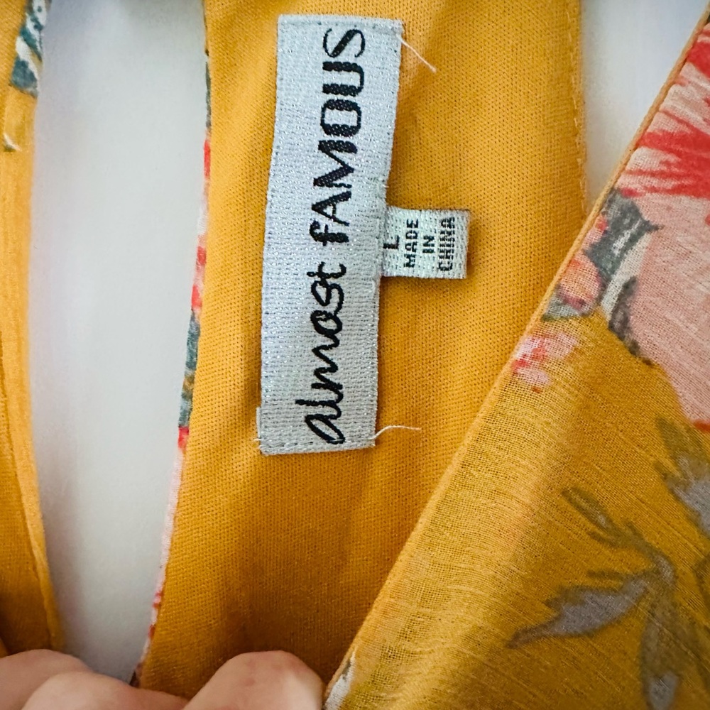 Floral Yellow Ruffle Dress - Picture 3 of 5